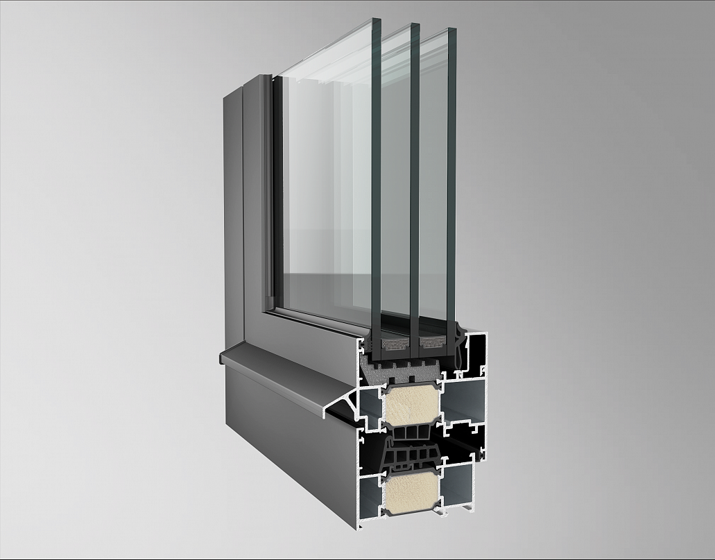 Окно с повышенной термоизоляцией W77 W (для регионов с холодным климатом) 